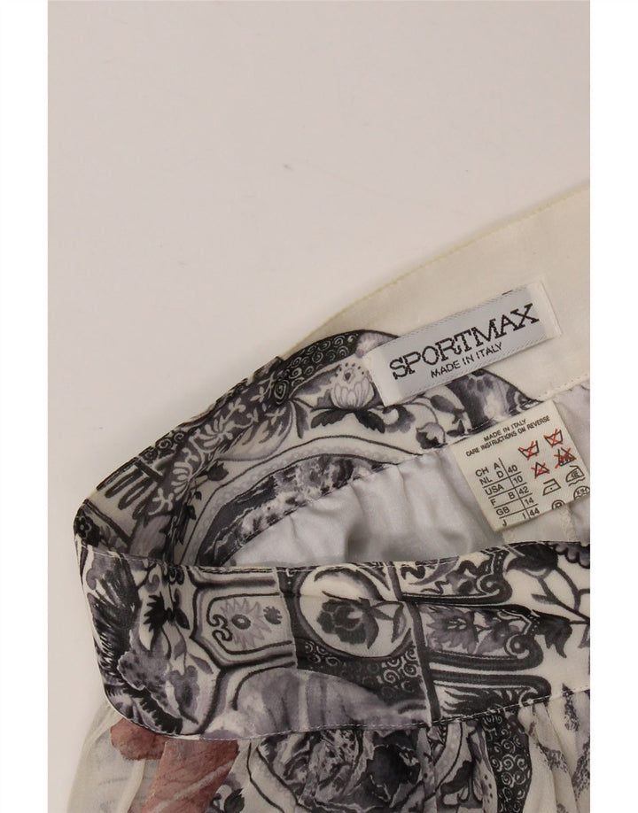 Sportmax Kvinder abstrakt mønster Mini Flared Skirt UK 14 Medium W28 White