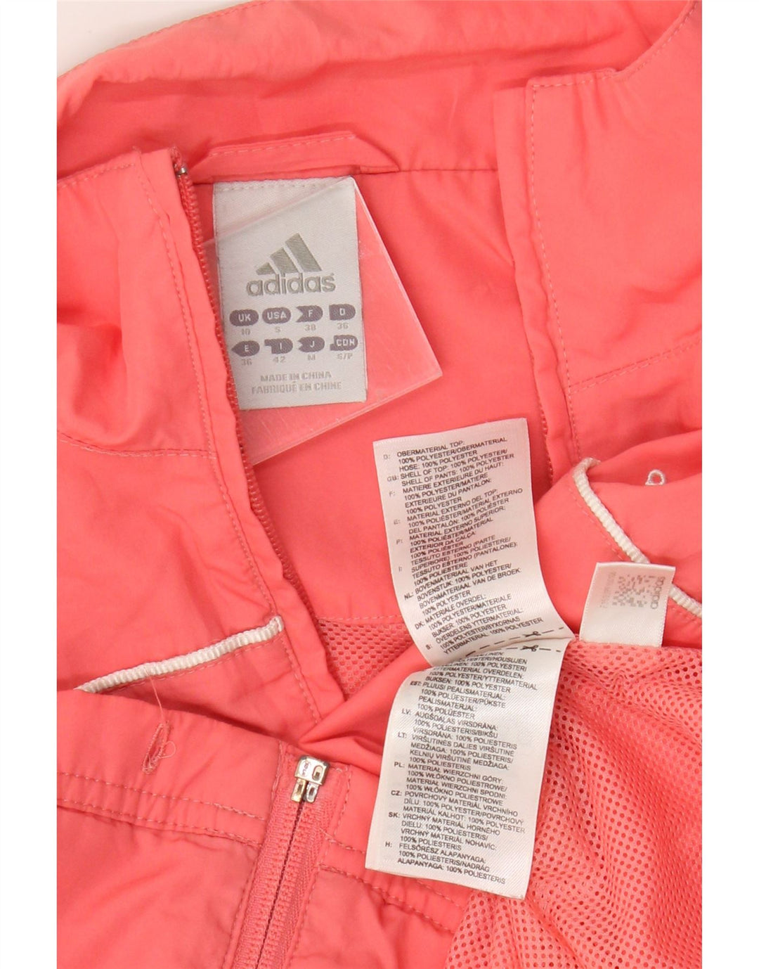 Adidas Womens Oversized træningsdragt Top Jacket UK 10 Small Pink Polyester