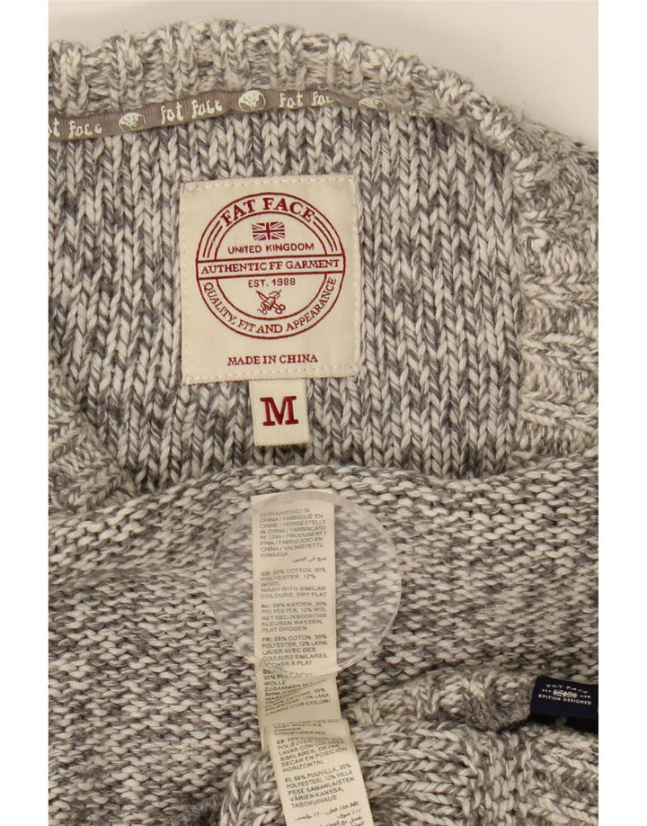 Fedt ansigt til mænd med rund hals sweater mellemgrå flækket bomuld