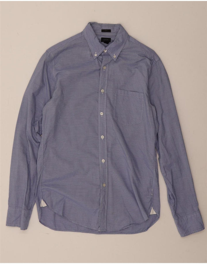 J. CREW Slim Fit skjorte til mænd, lille blå nålestribet bomuld