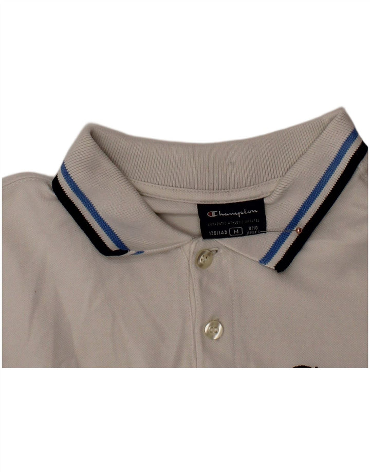 CHAMPION Langærmet drenge poloshirt 9-10 år Medium hvid