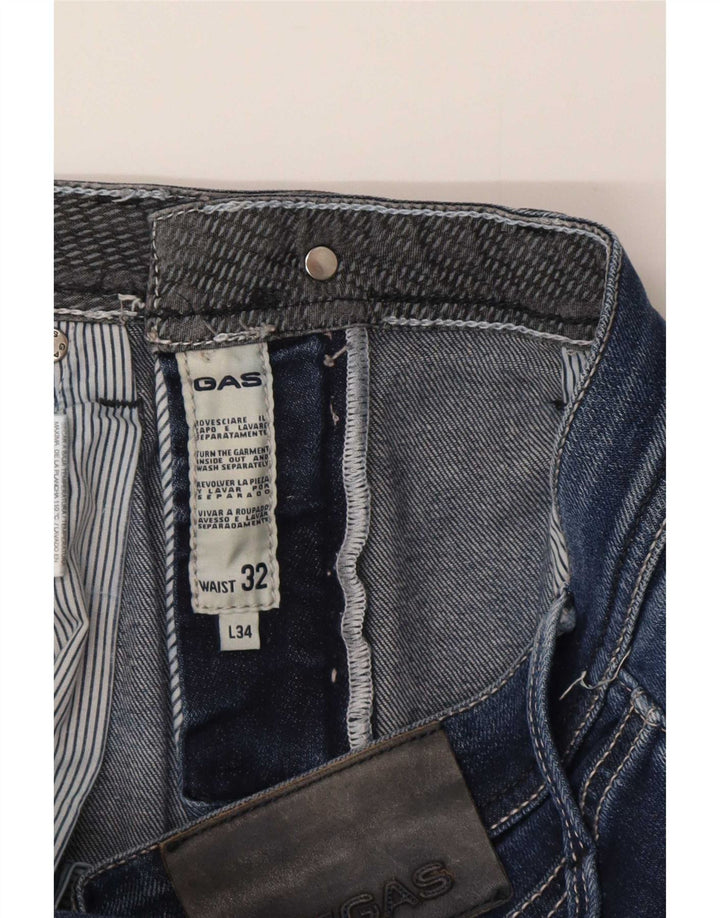 Gas Herre Albert Slim Jeans W32 L34 Blå Bomuld