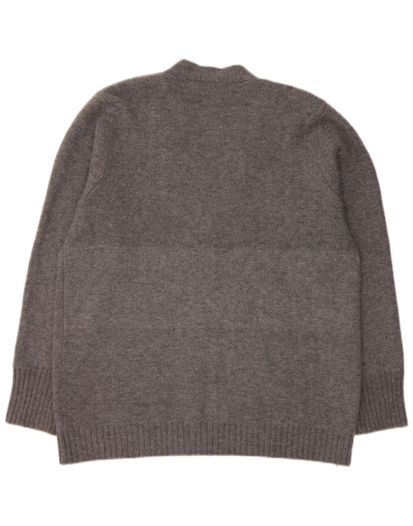 Zara Dame Cardigan Sweater UK 14 Medium Grå Akryl