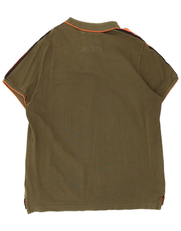 Superdry grafisk poloshirt til mænd 3XL Khaki Bomuld