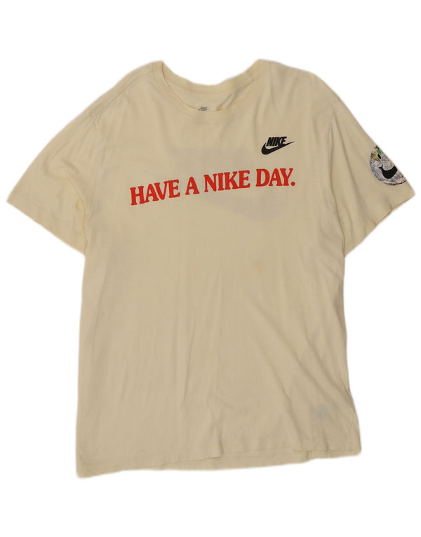 Nike grafisk T-shirt top til mænd XL gul bomuld