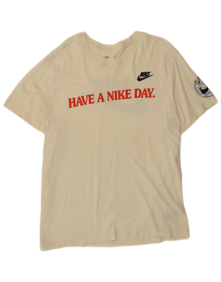 Nike grafisk T-shirt top til mænd XL gul bomuld