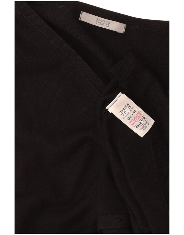 Marks & Spencer Dame Cardigan Sweater UK 14 Medium Black Viscose