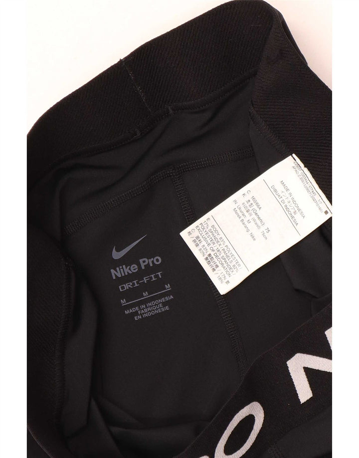 Nike Dame Dri Fit Grafiske Capri Leggings UK 14 Medium Sort Polyester