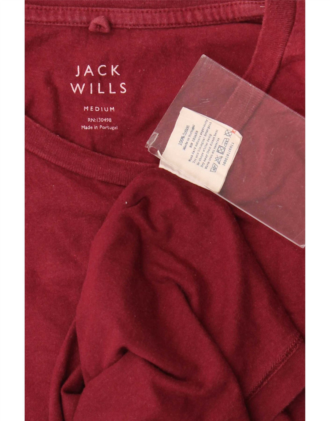 Jack Wills Herre T-Shirt Top Medium Bourgogne Bomuld