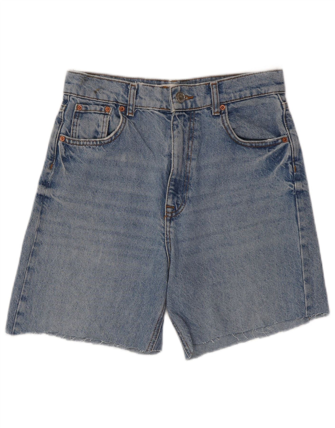 Zara Dame Denim Shorts EU 38 Small W28 Blue Cotton