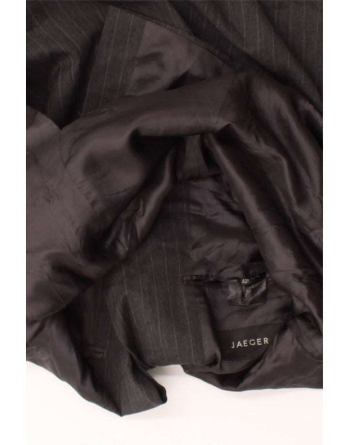 JAEGER Mens 2 Button Blazer Jacket UK 42 XL Grey Striped Wool Vintage Jaeger and Second-Hand Jaeger from Messina Hembry 