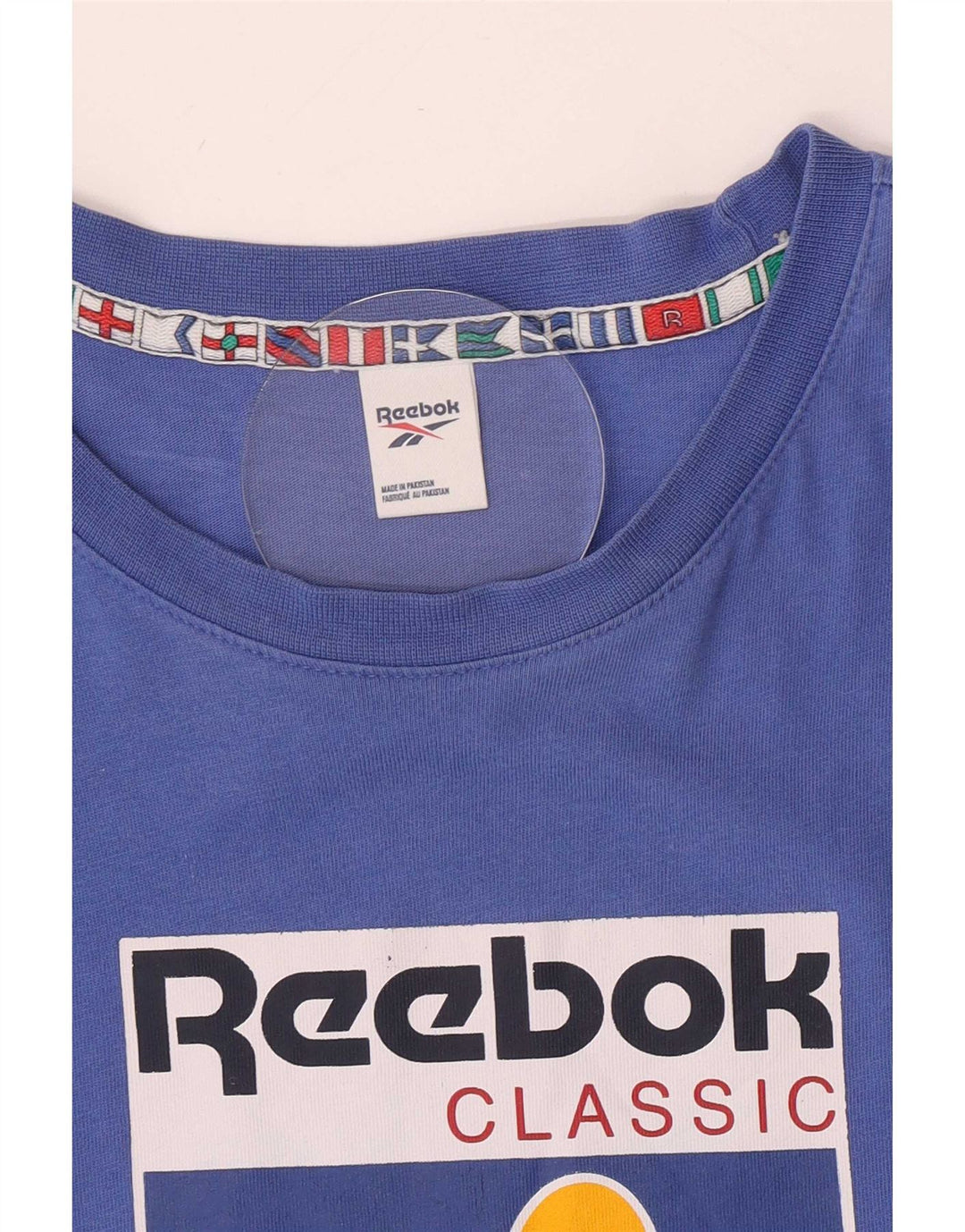 Reebok Herre grafisk T-shirt top mellemblå bomuld