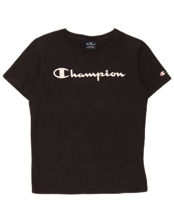 Champion Boys Grafisk T-Shirt Top 11-12 År Stor Sort Bomuld