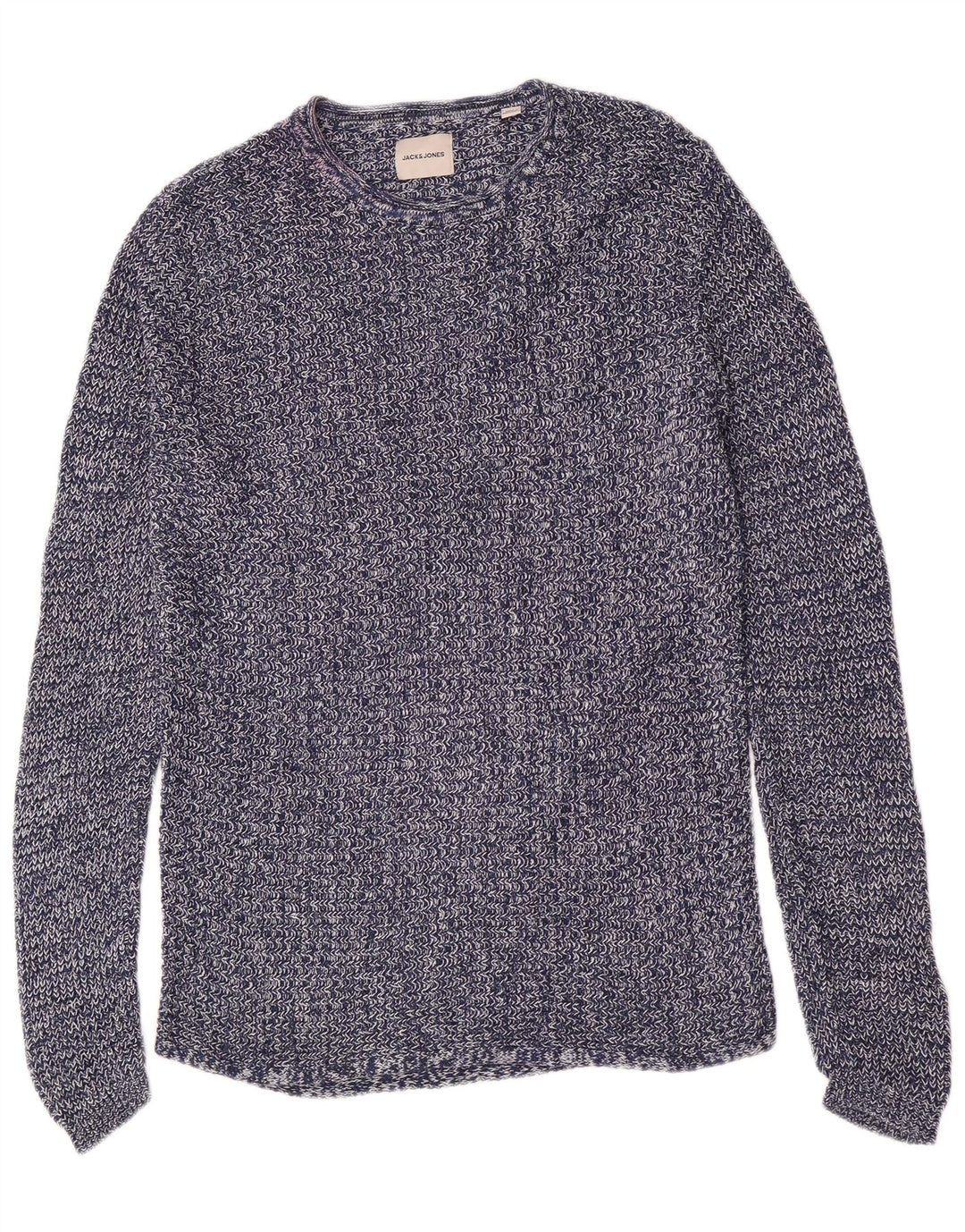 Jack & Jones Herre sweater med rund hals, mellemblå marineblå bomuld