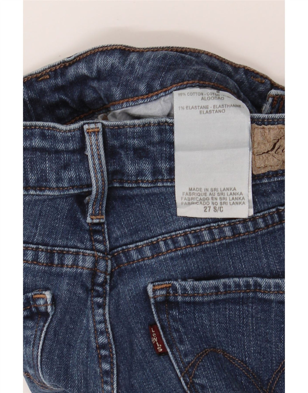 LEVI'S Womens Bold Curve Modern Rise Straight Jeans W27 L28 Navy Blue Vintage Levi's and Second-Hand Levi's from Messina Hembry 