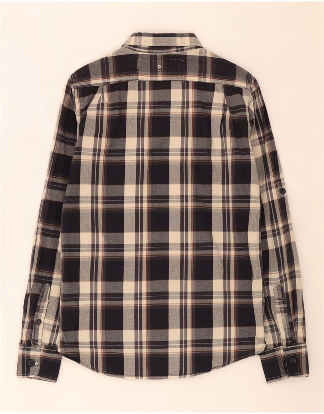 Superdry Flanelskjorte til mænd Medium Navyblå Plaid Bomuld