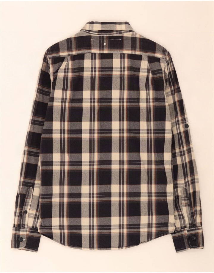 Superdry Flanelskjorte til mænd Medium Navyblå Plaid Bomuld
