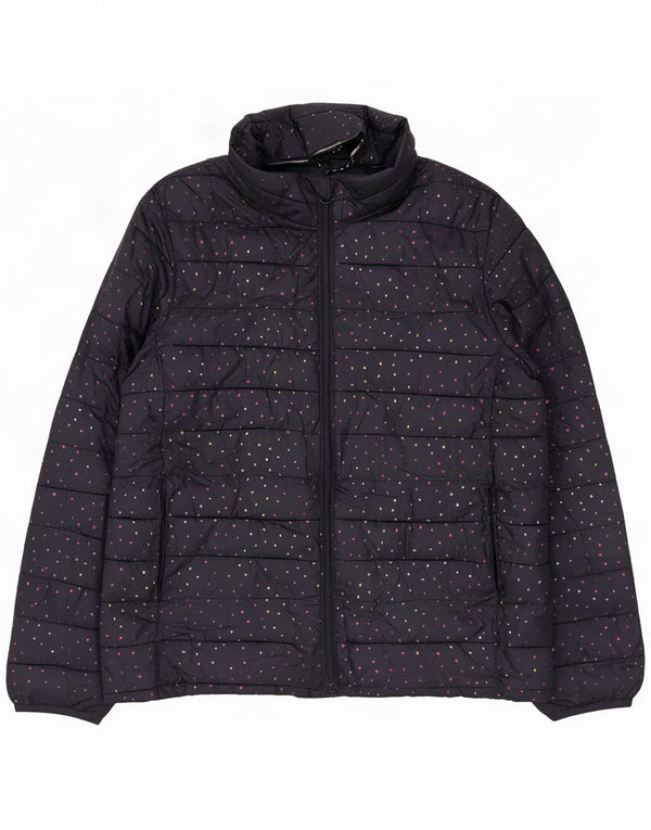Gap Girls Padded Jacket 13-14 Years 2XL Navy Blue Spotted