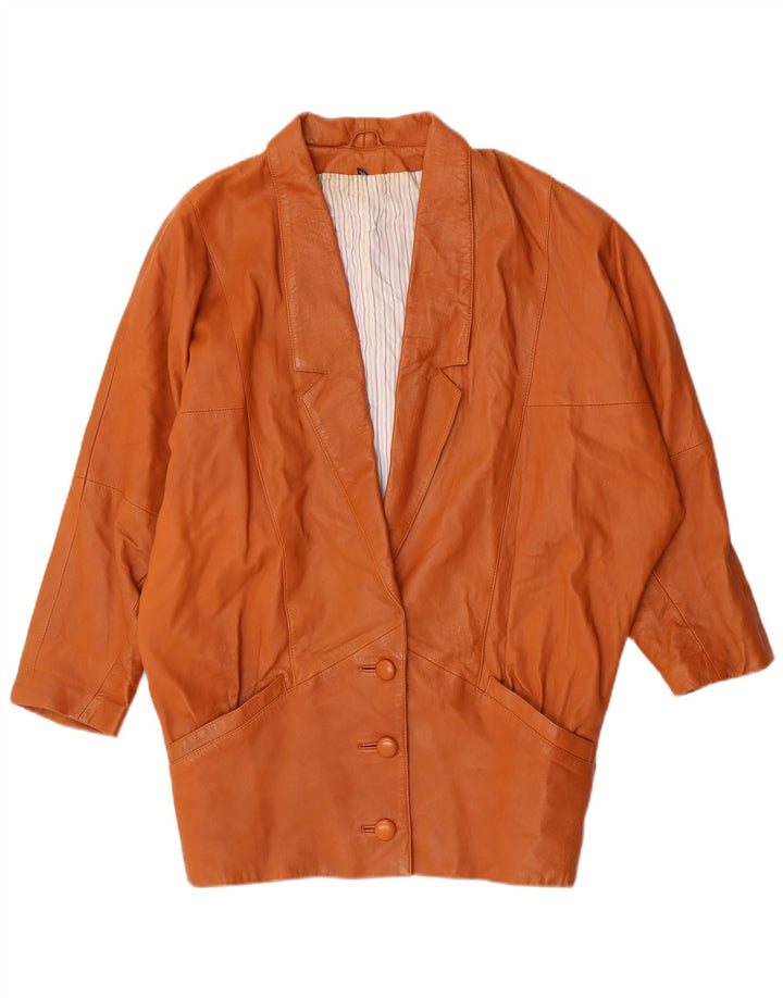 Vintage Dame Batwing Læderfrakke EU 36 Lille Brun