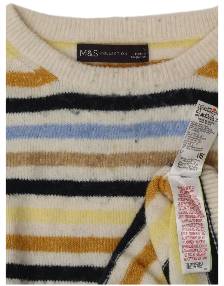 MARKS & SPENCER Womens Crew Neck Jumper Sweater UK 10 Small Multicoloured