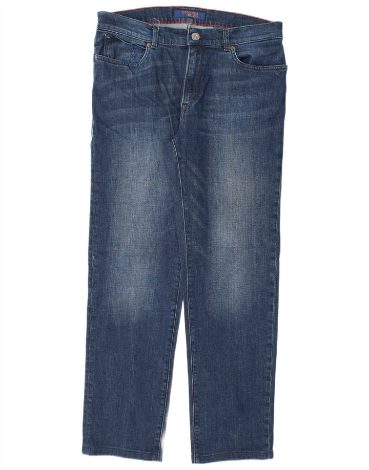 Trussardi Straight Jeans til mænd W35 L31 blå bomuld