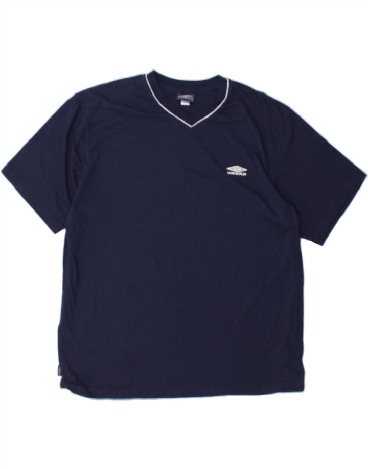UMBRO Mens T-Shirt Top XL Navy Blue Polyester Vintage Umbro and Second-Hand Umbro from Messina Hembry 