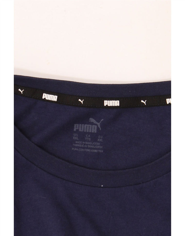 PUMA Grafisk T-shirt top til mænd 2XL marineblå