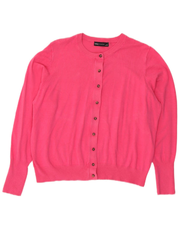 Marks & Spencer Dame Cardigan Sweater UK 18 XL Pink Viscose
