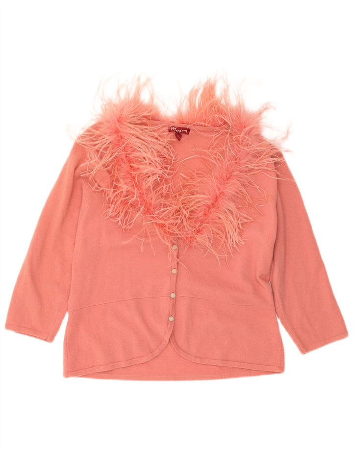 Monsoon dame cardigantrøje med 3/4 ærmer UK 18 XL Pink Uld