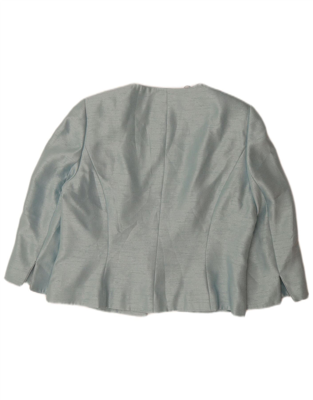 JACQUES VERT Dame 3/4 ærmer 1 knap blazerjakke UK 14 Large Blue