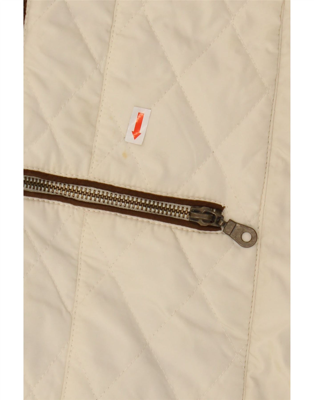 Zara Womens Quilted Gilet UK 12 Medium Off White Colourblock Polyester