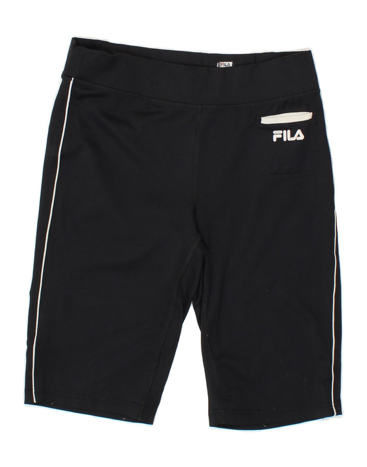 FILA Womens Sport Shorts UK 10 Small  Black Polyester Vintage Fila and Second-Hand Fila from Messina Hembry 