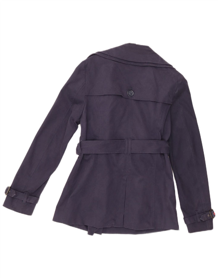 Superdry Trench Coat til kvinder UK 14 Mellem marineblå bomuld