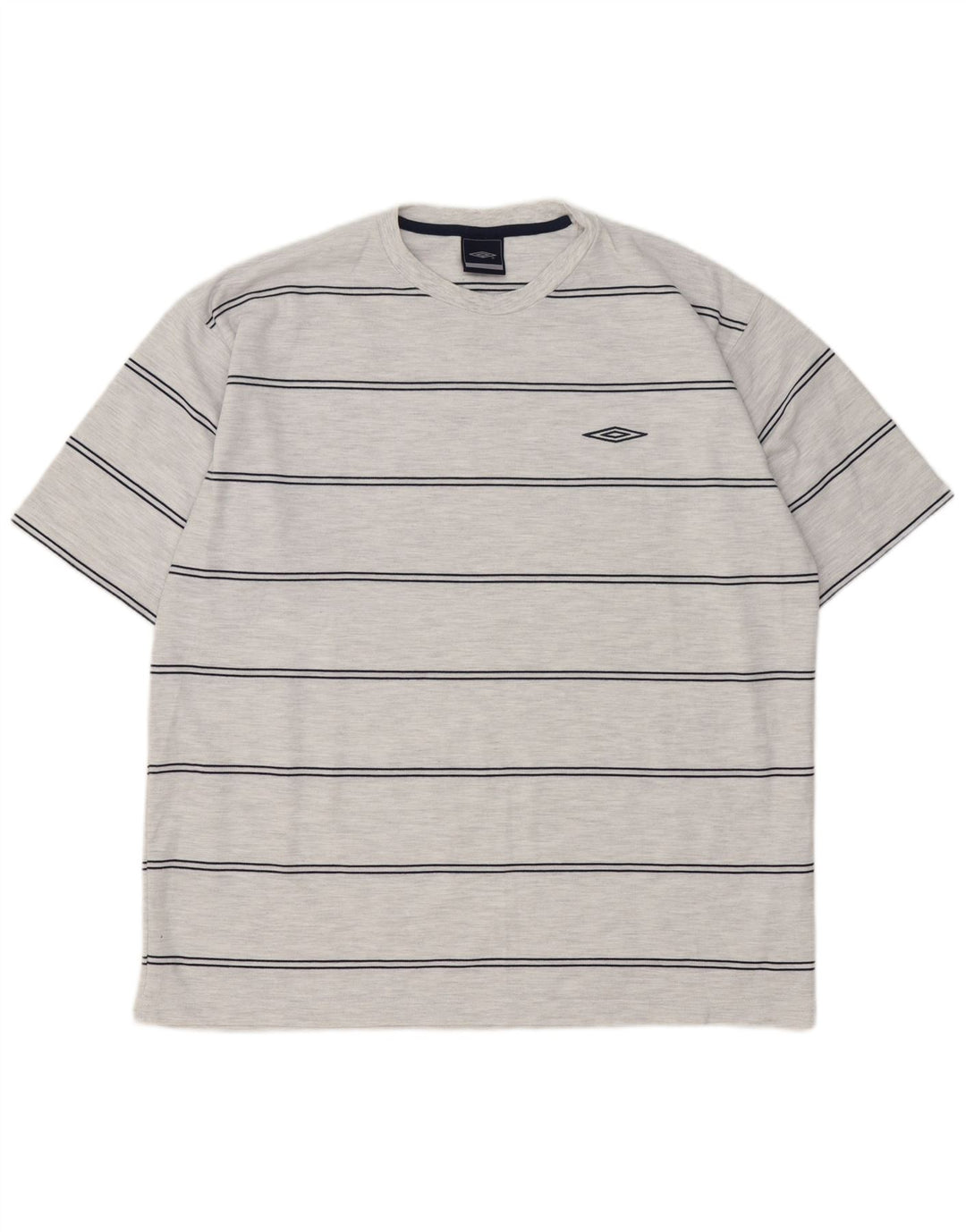 Umbro Herre T-Shirt Top XL Gråstribet Polyester