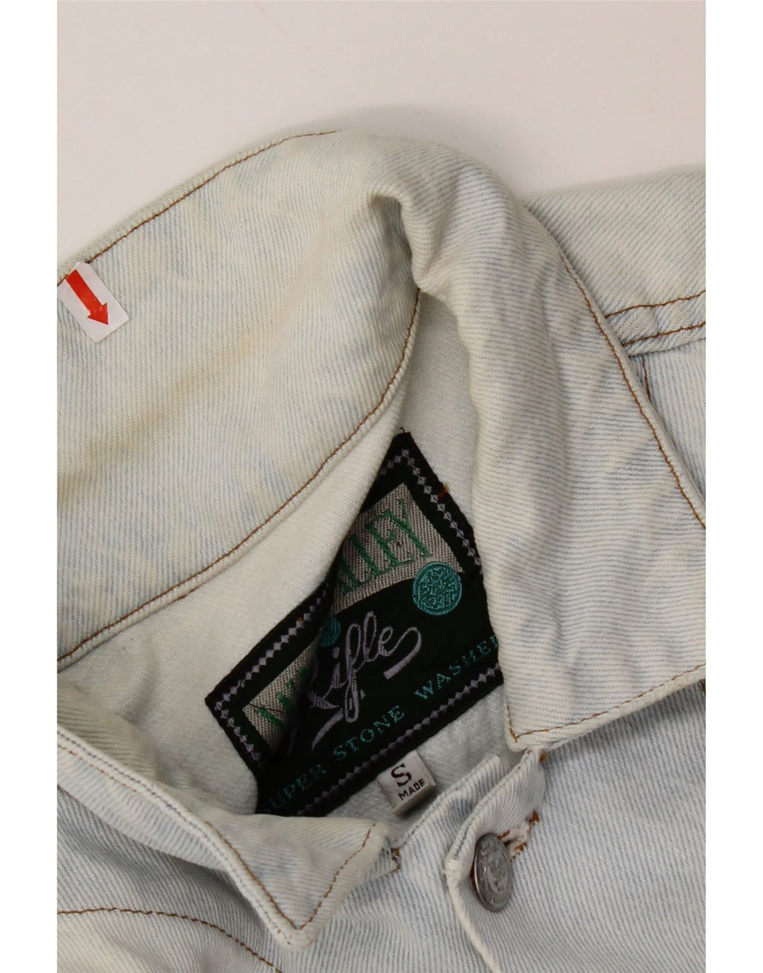 RIFLE Womens Crop Oversized denimjakke UK 10 Small Blue Cotton