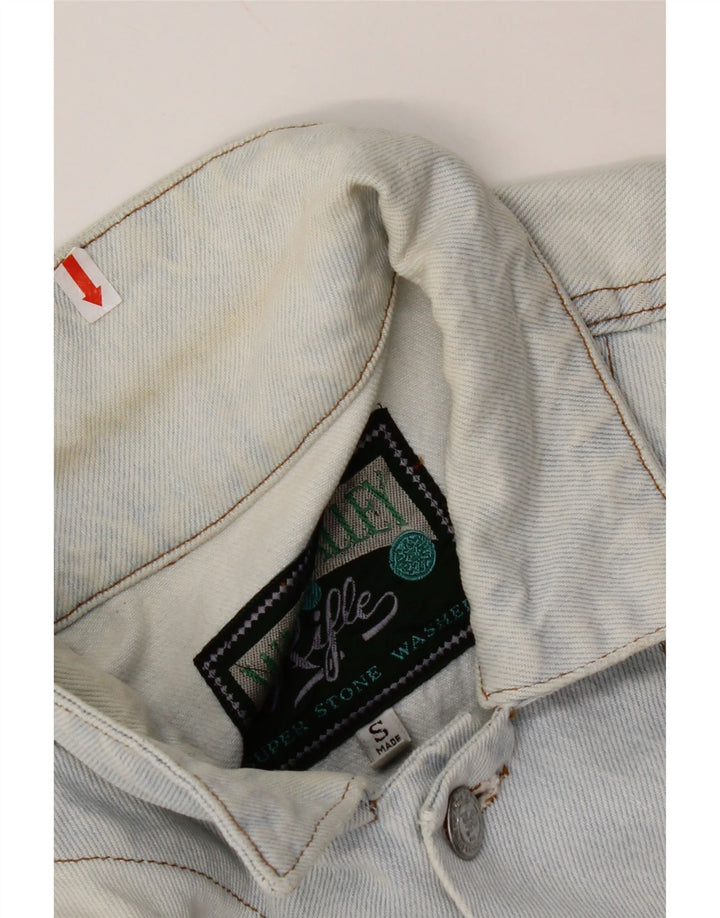 RIFLE Womens Crop Oversized denimjakke UK 10 Small Blue Cotton