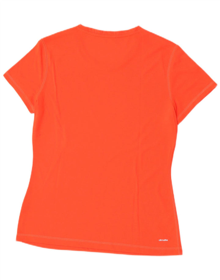 Adidas Dame Climalite T-Shirt Top UK 12/14 Medium Orange