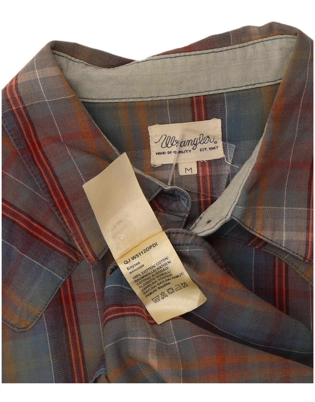 Wrangler Dameskjorte UK 12 Medium Flerfarvet Plaid Bomuld