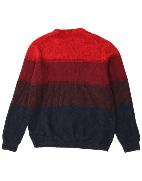 Marks & Spencer Herre sweater med rund hals, stor bordeaux stribet