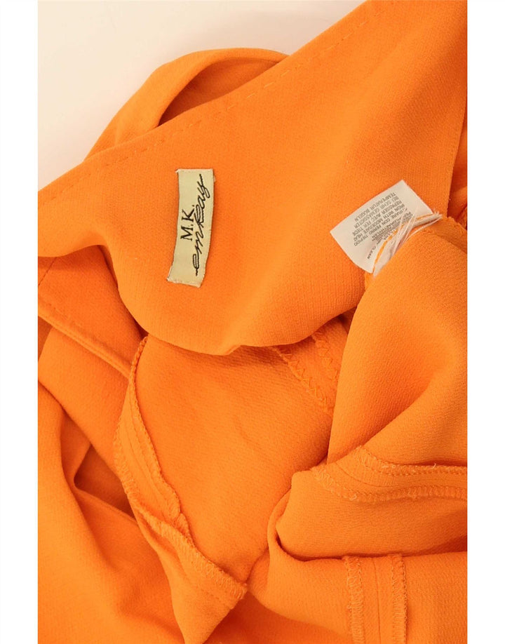 Vintage Dame Ærmeløs Jumpsuit UK 12 Medium Orange Wool