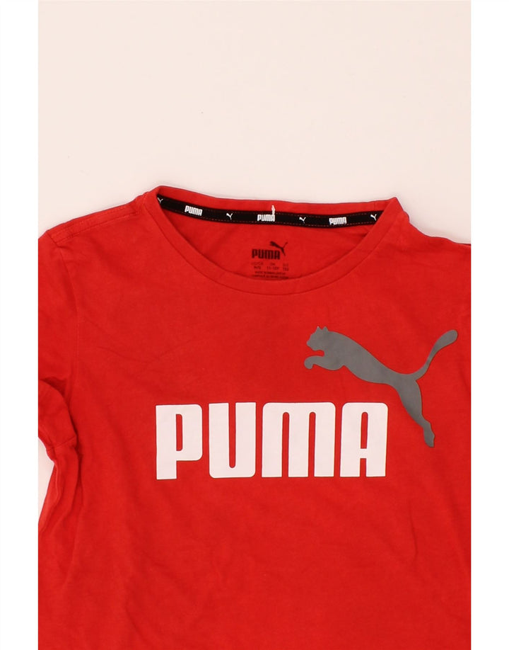 PUMA Boys Graphic T-Shirt Top 11-12 Years Red Vintage Puma and Second-Hand Puma from Messina Hembry 