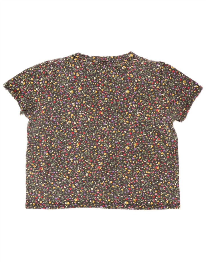 LEVI'S Womens Crop Graphic T-Shirt Top UK 14 Medium Multicoloured Floral