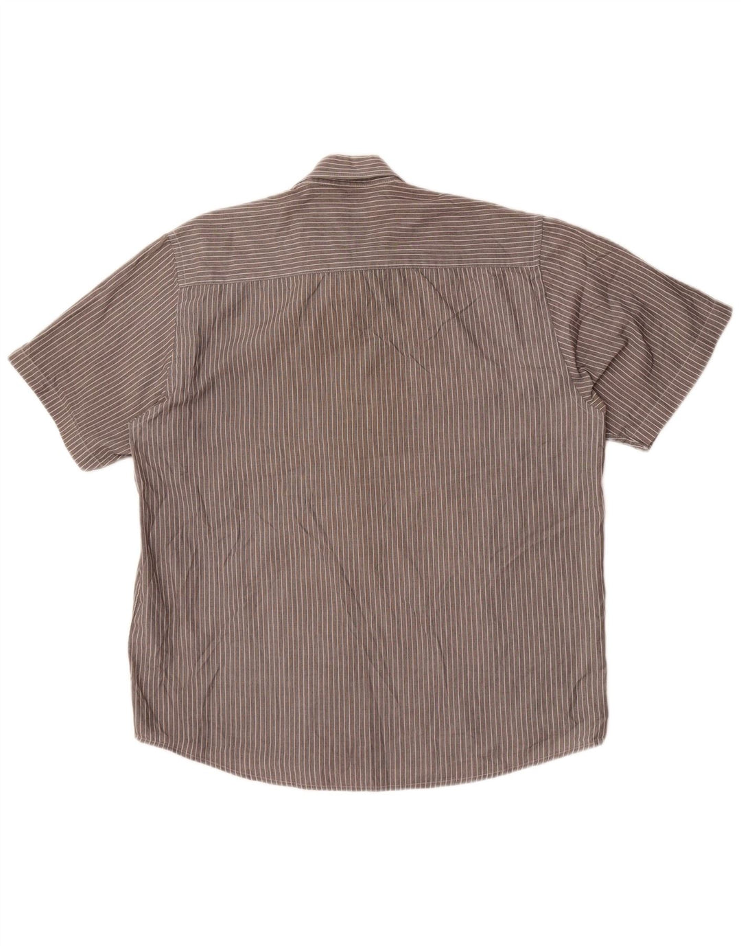 Pierre Cardin Herre Regular Fit kortærmet skjorte XL Gråstribet polyester