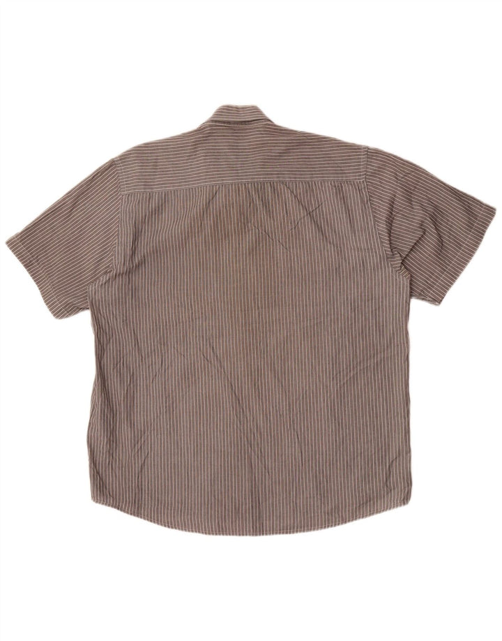 Pierre Cardin Herre Regular Fit kortærmet skjorte XL Gråstribet polyester