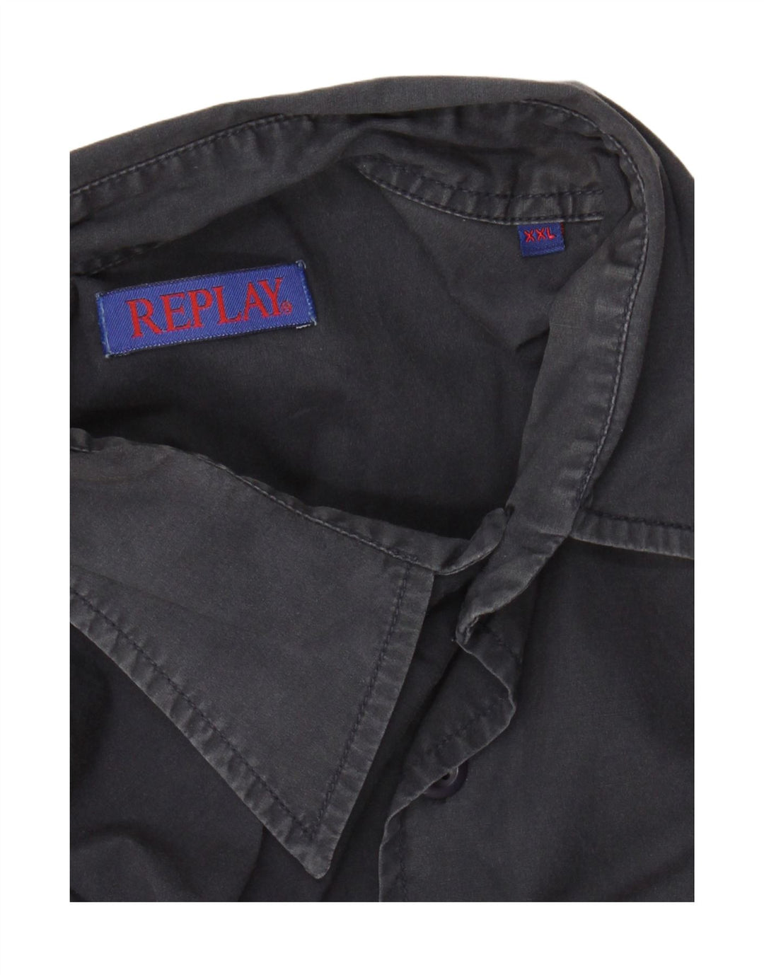 REPLAY Herre kortærmet skjorte 2XL Grå