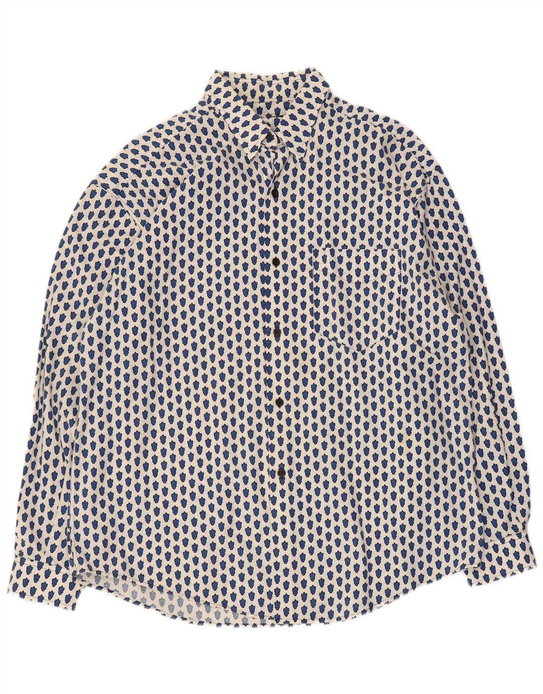 Souleiado kvinders abstrakt mønster oversized skjorte US 4 Small White