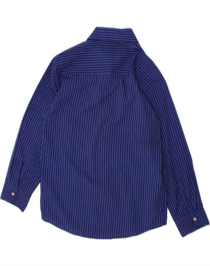 CHAPS Boys Shirt 10-11 Years Medium  Navy Blue Striped Cotton Vintage Chaps and Second-Hand Chaps from Messina Hembry 