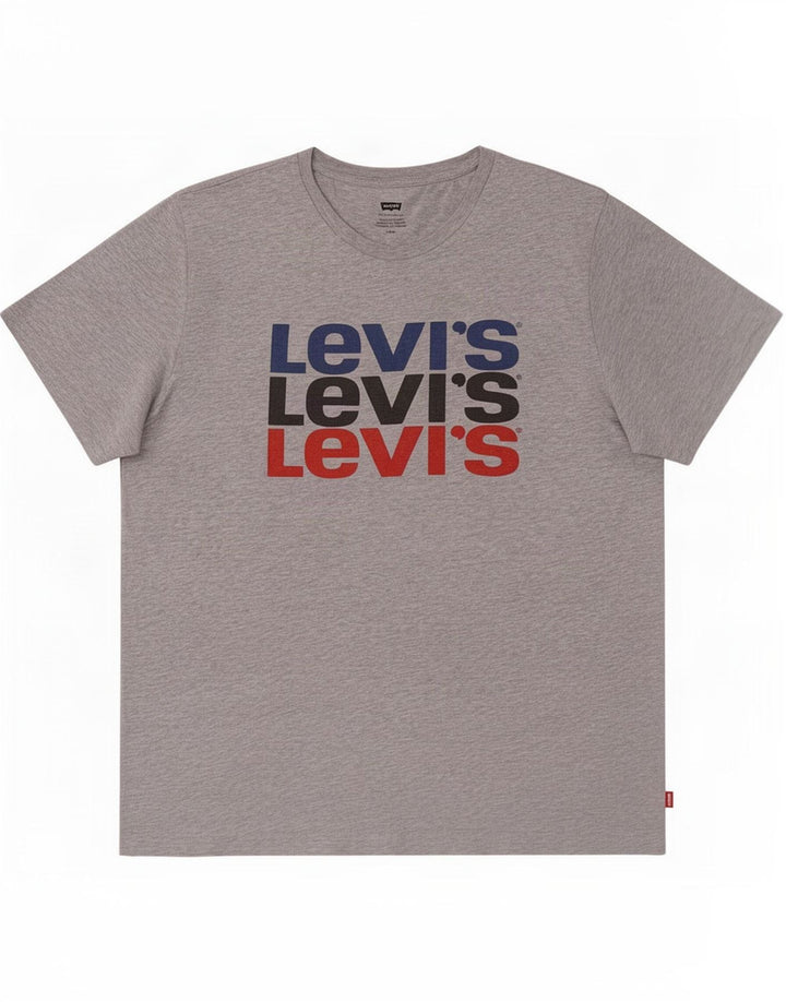 Levi's Herre grafisk T-shirt Top Stor grå bomuld