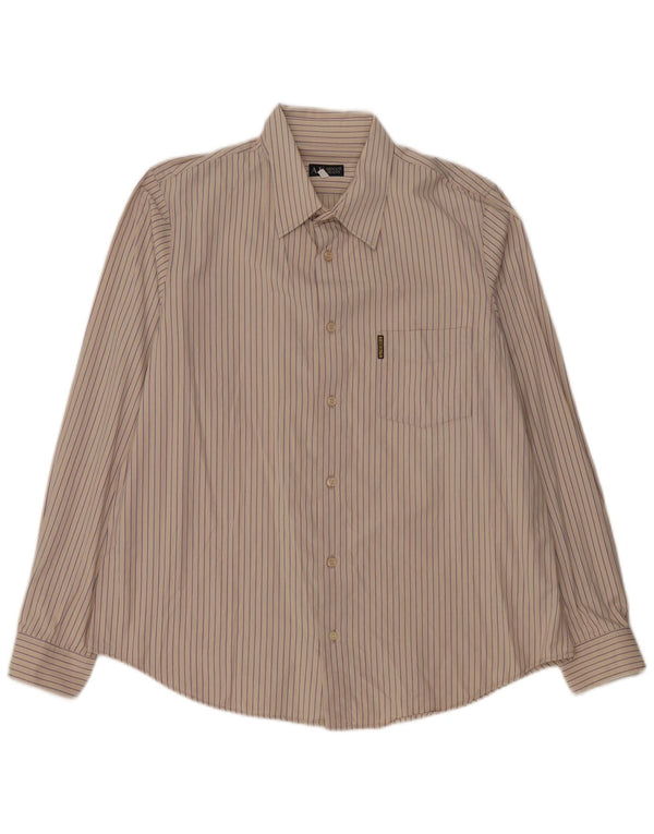 Armani Jeans herreskjorte 3XL beige stribet bomuld