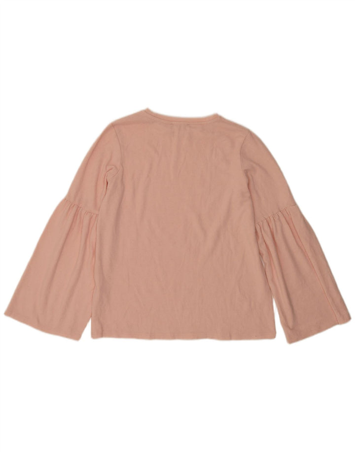 Zara Dame Trafaluc Langærmet Bluse Top UK 14 Medium Pink Polyester